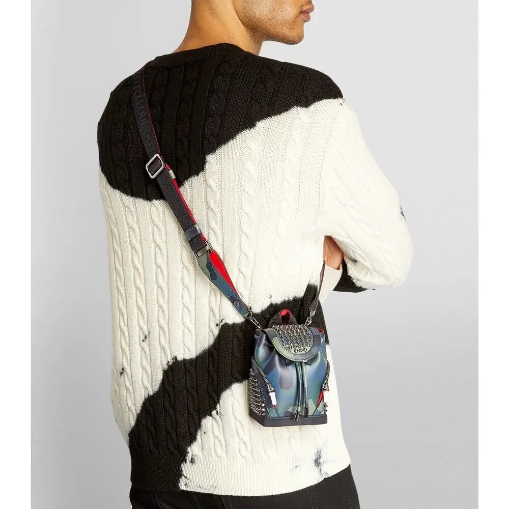 Christian Louboutin Explorafunk Keyring Camouflage Spiked Leather Mini Backpack
